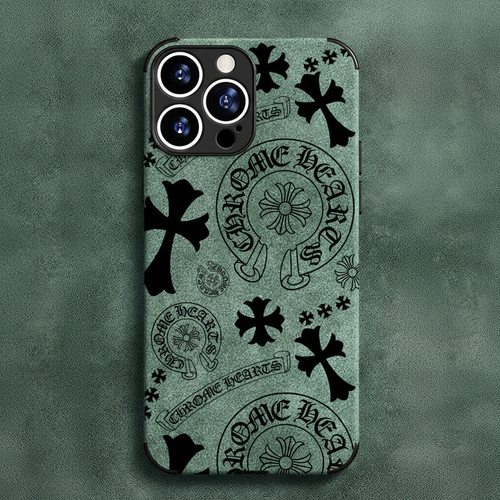 Chrome Heart Leather iPhone Case