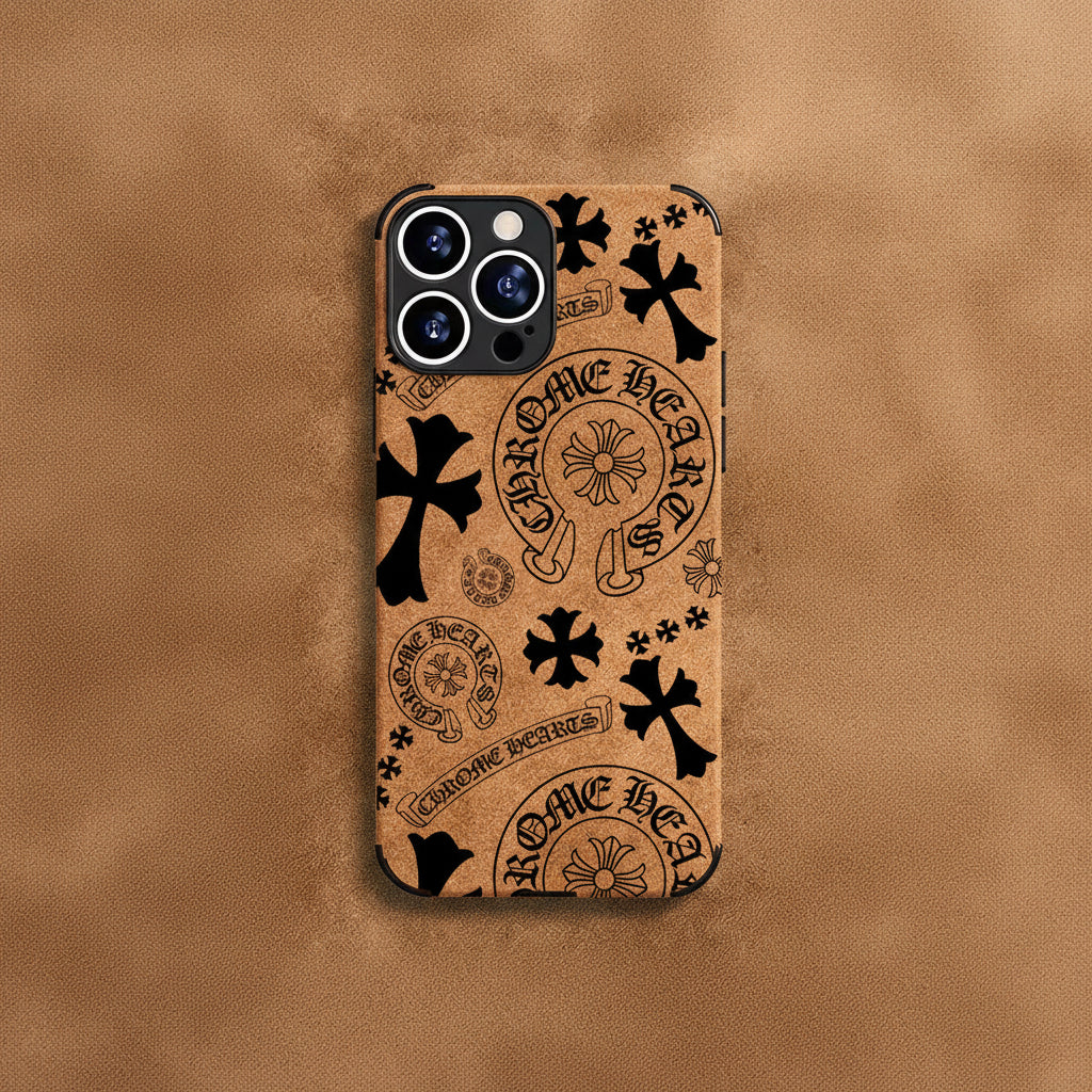 Chrome Heart Leather iPhone Case
