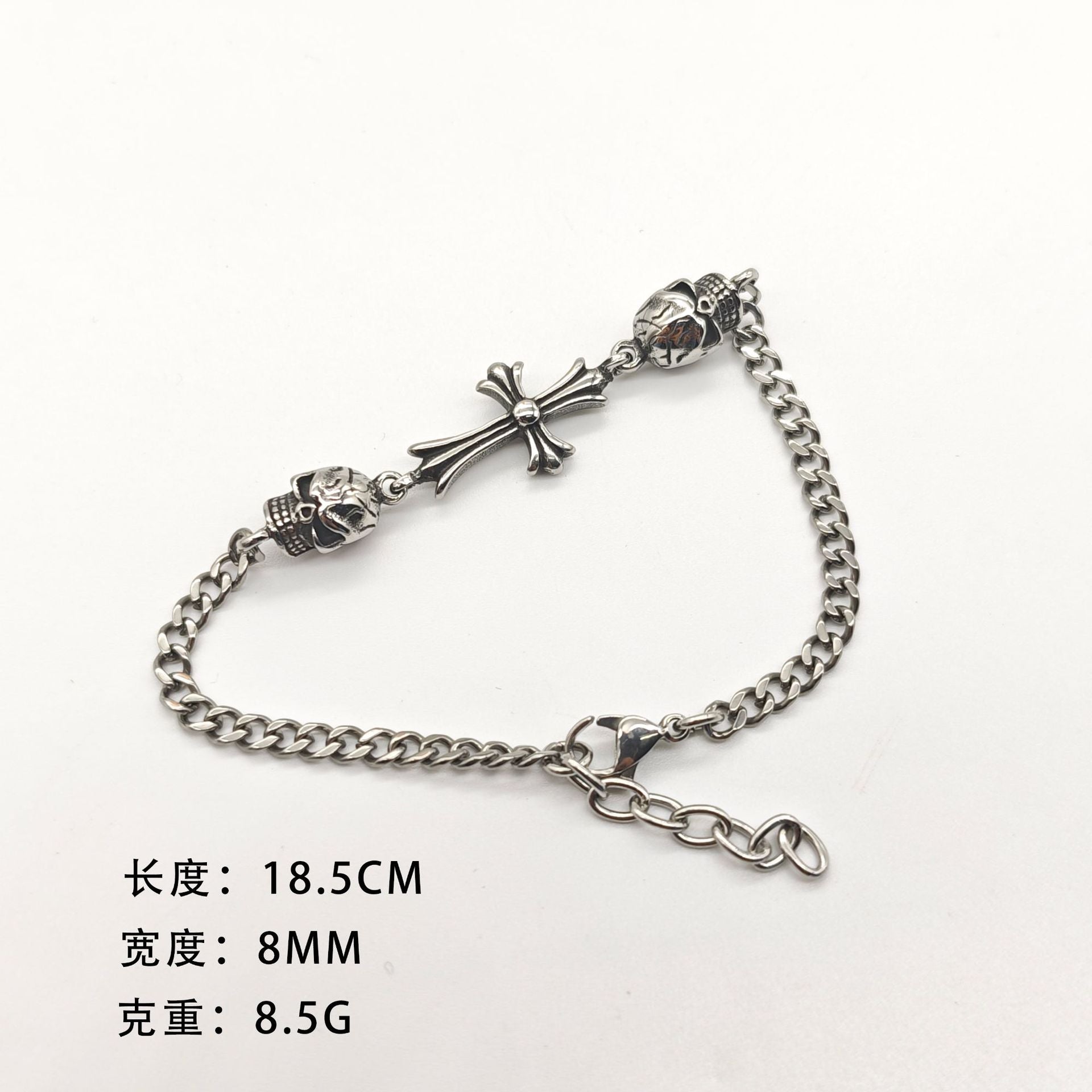 Chrome Hearts old retro bone S925 cross bracelet