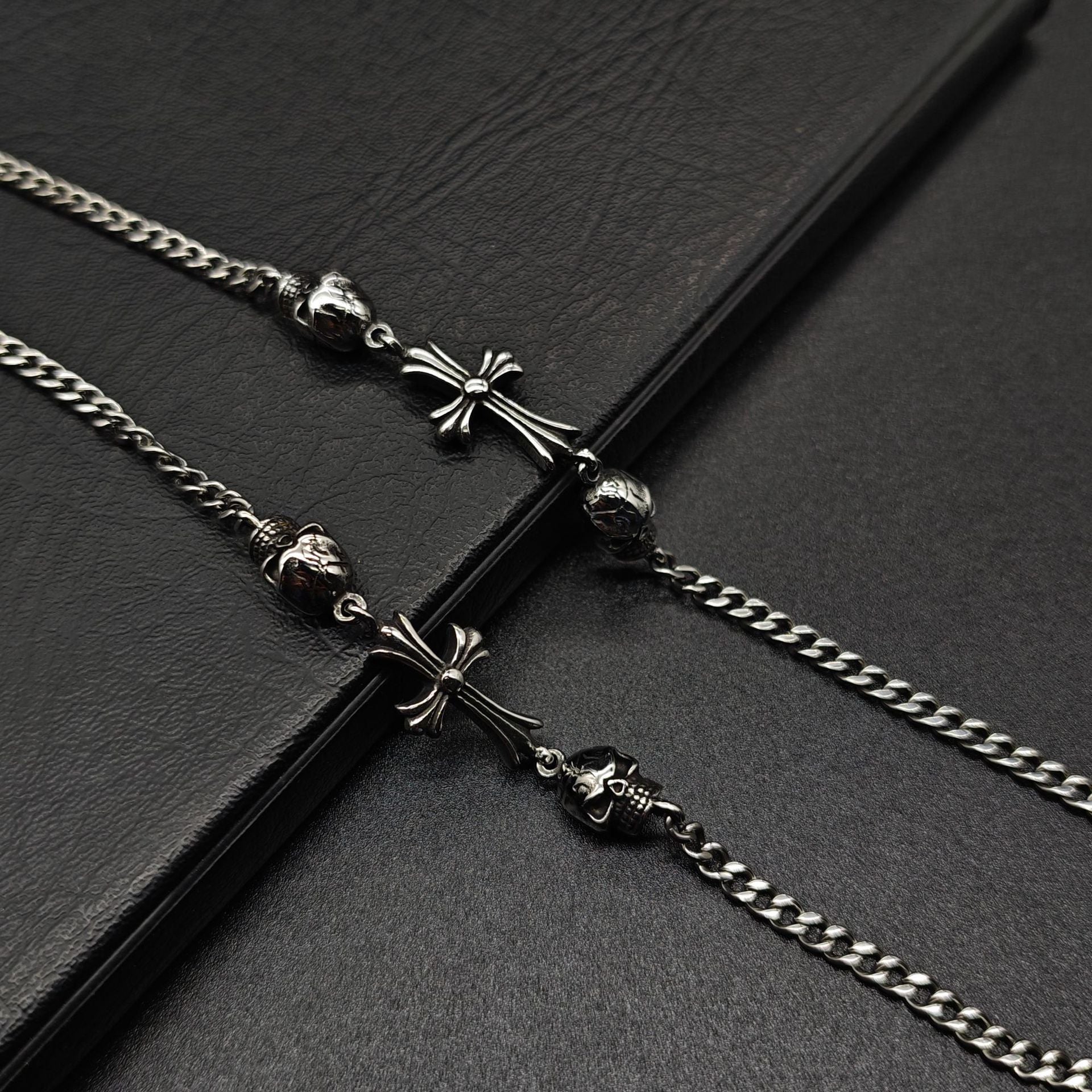 Chrome Hearts old retro bone S925 cross bracelet