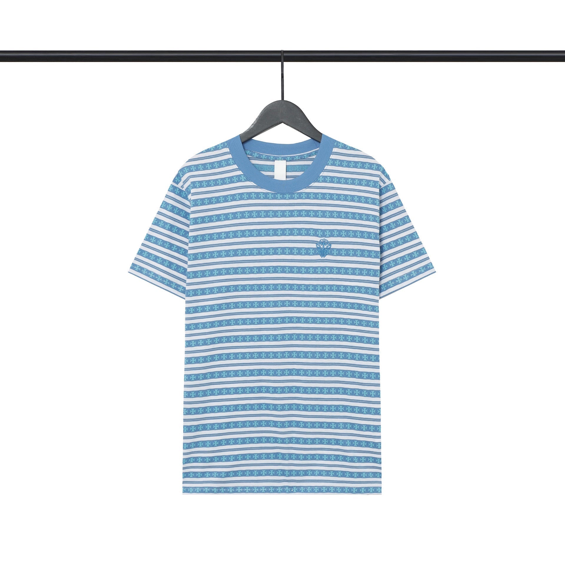 CHH Chrome Heart T Shirts Poison Home Stripe Jacquard Embroidery Short Sleeve Couple T-Shirt