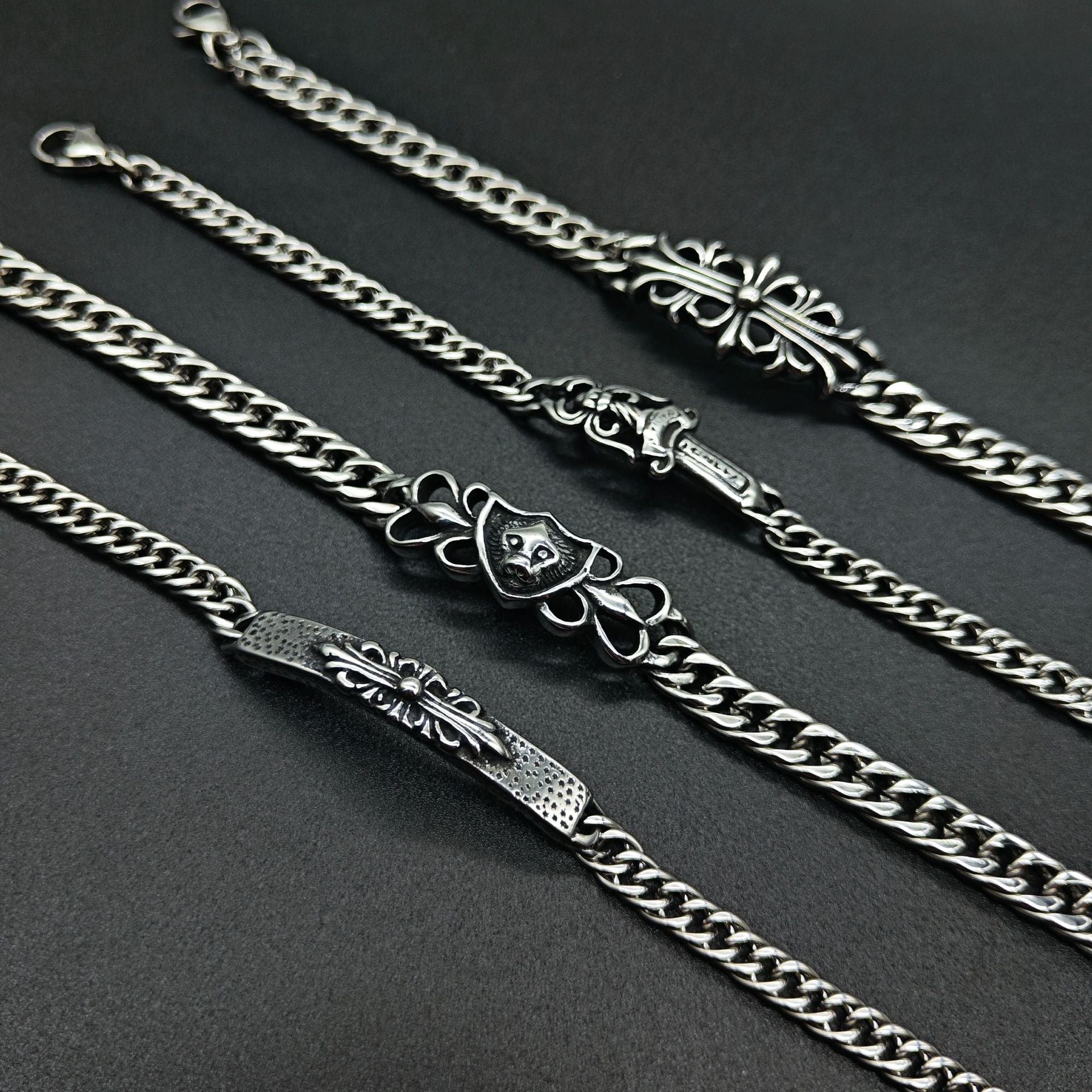 Chrome Hearts curved Cuban domineering retro bracelet