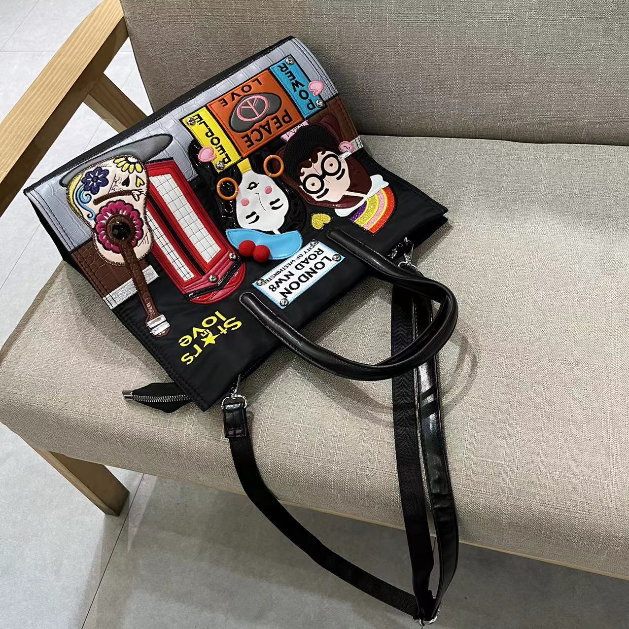 Chh Chrome Heart Leather Bag Embroidery Embroidery Bag Crossbody Tote Bag