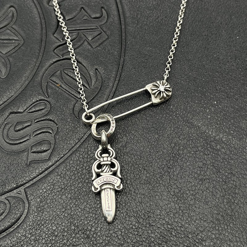Chrome Hearts pin necklace with various elements