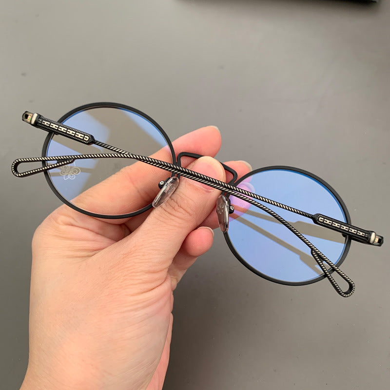 CHH Chrome Hearts Glasses Vintage Round Rough Edge Engraved Glasses Frame