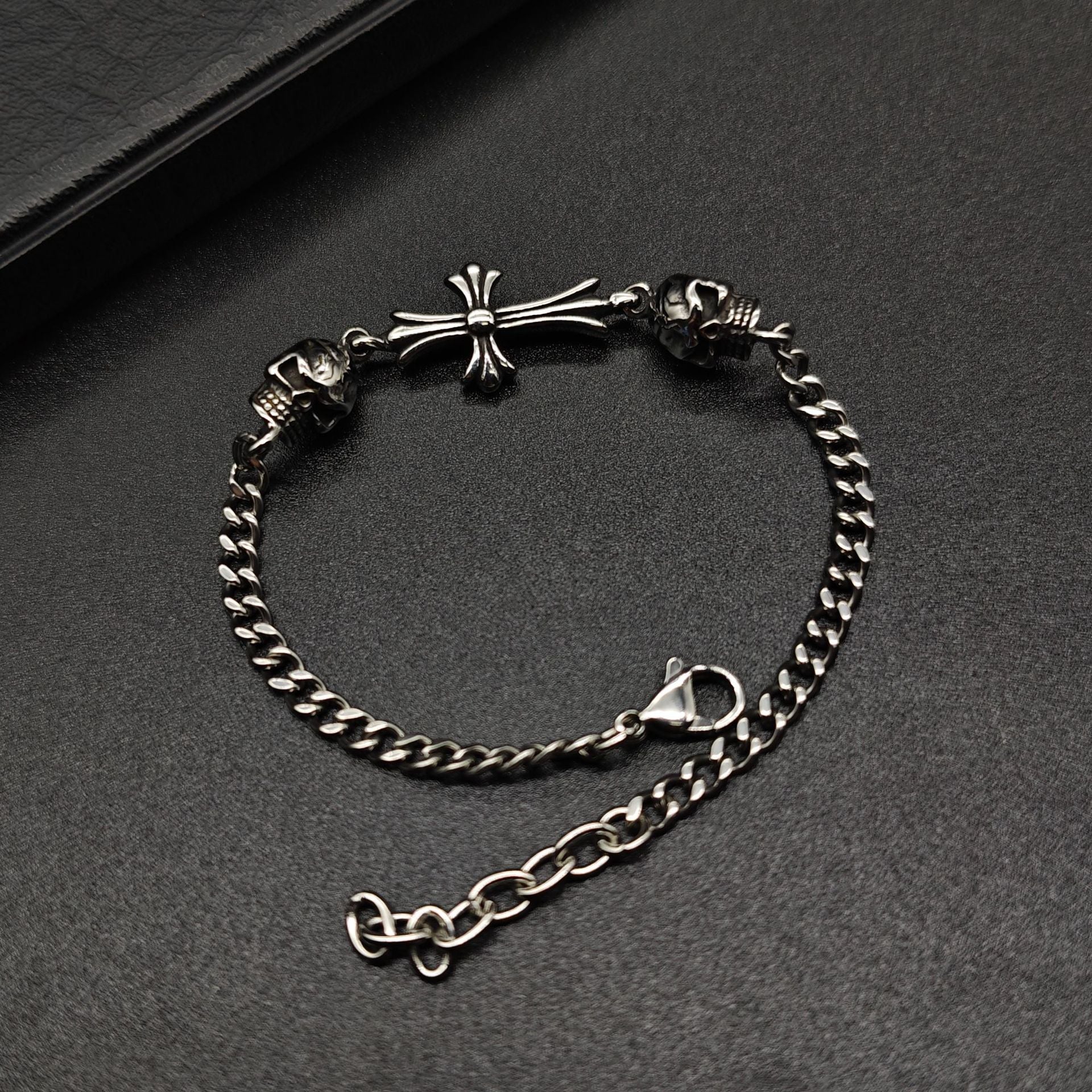 Chrome Hearts old retro bone S925 cross bracelet