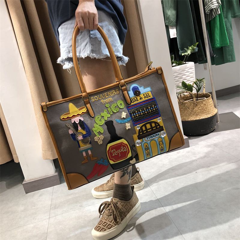 Chh Chrome Heart Leather Bag Embroidery Embroidery Bag Shoulder Bag Crossbody Bag