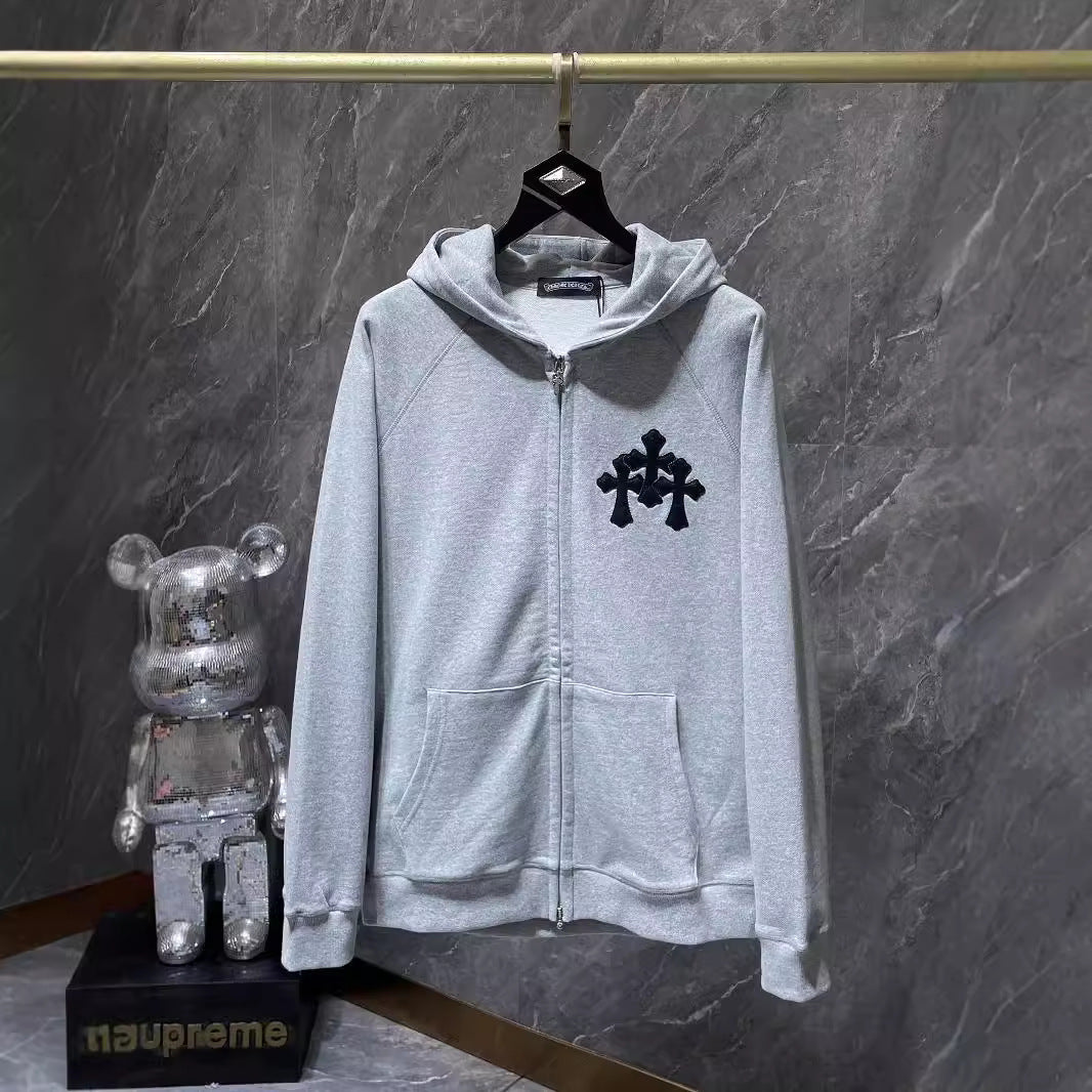 CHH Chrome Heart Hoodie ChromeHearts Cardigan Zip Hooded Sweater Cotton Hoodie