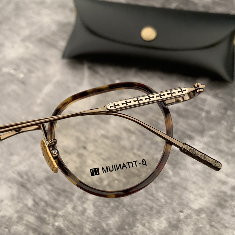 CHH Chrome Hearts Glasses Vintage Round Ultra Light Pure Titanium Myopia Glasses Frame