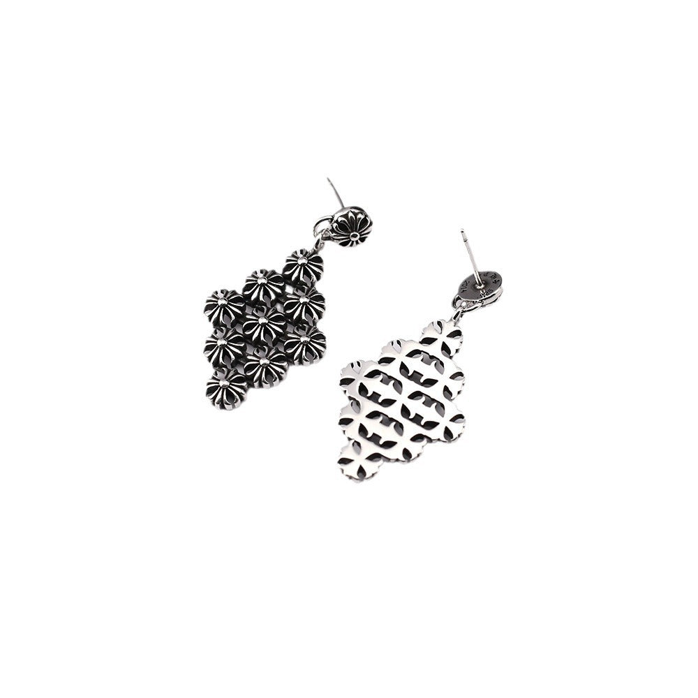 Chrome Hearts retro cross rivet earrings