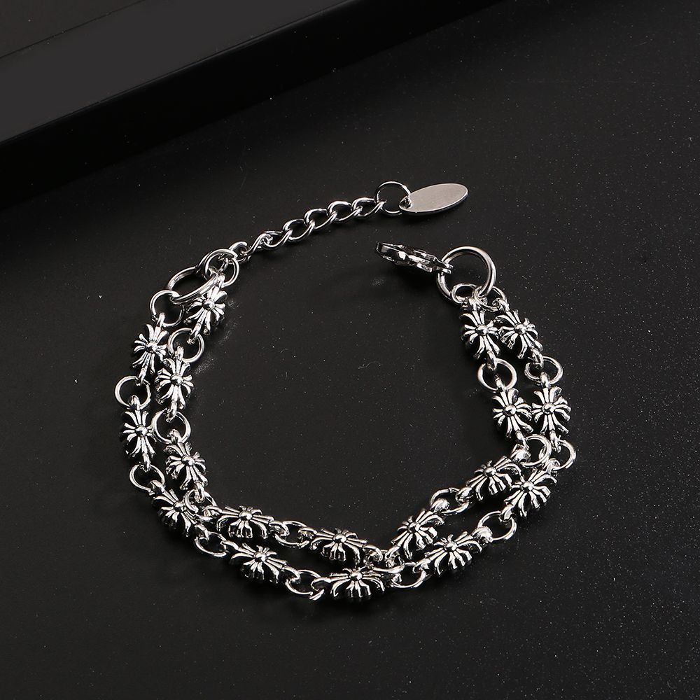 Chrome Hearts double-layer Cross simple bracelet