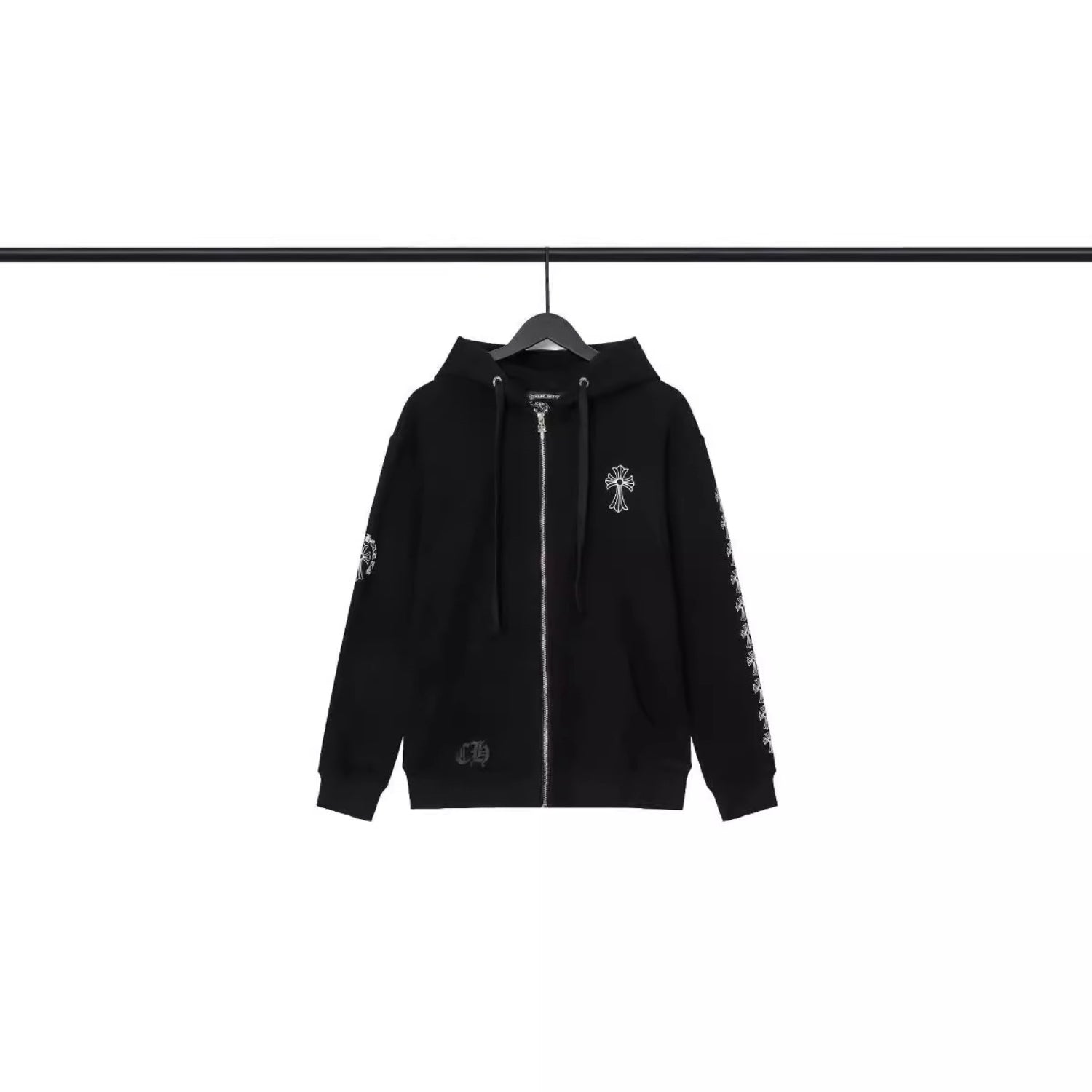 CHH Chrome Heart Hoodie Croqin cotton terry zip-up cardigan hooded sweater